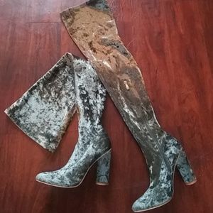 Thigh high boots/ gold detail